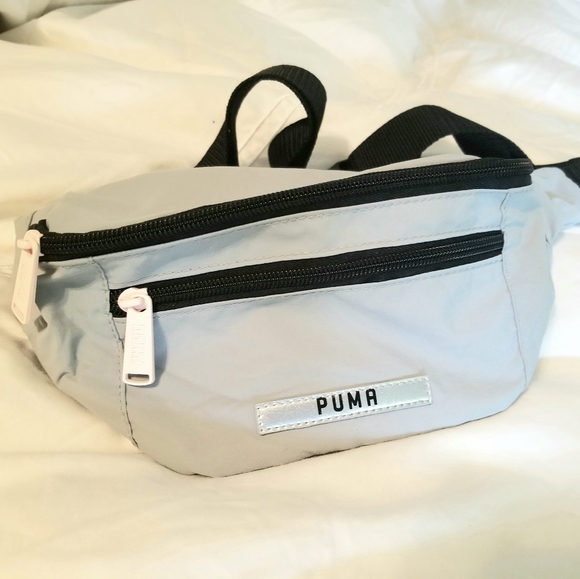 Puma Handbags - PUMA Slate Gray Petal Pink Zipper line Fanny pack